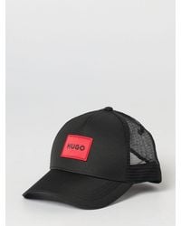 HUGO - Cotton And Mesh Nylon Hat - Lyst