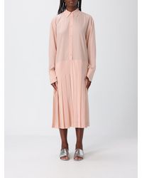 TOTEME - Pleated Silk Midi Shirt Dress With Classic Collar - Lyst
