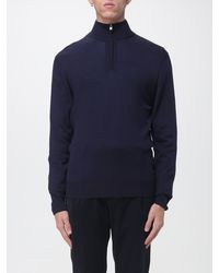 Canali - Merino Wool Turtleneck Jumper With Half-Zip Closure - Lyst