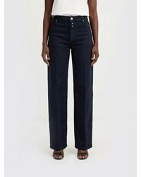 Victoria Beckham - Cotton Denim Straight Jeans - Lyst