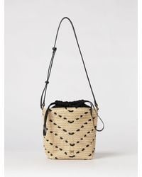 Pinko - Crochet Raffia Bucket Bag - Lyst