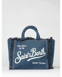 MC2 Saint Barth - Printed Cotton Vanity Bag With Logo - Lyst