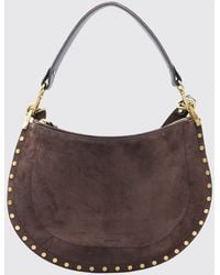Isabel Marant - Suede Shoulder Bag With Studs And Embroidery - Lyst