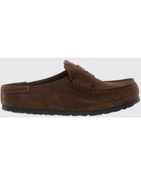 Birkenstock - Naples Suede Leather Mules With A Round Toe - Lyst