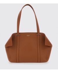 Ferragamo - Double Handle Calfskin Leather Shoulder Bag - Lyst