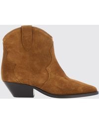 Isabel Marant - Dewina Suede Low-Heeled Western Ankle Boots - Lyst