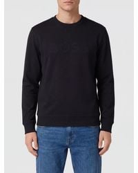 BOSS - Crew-Neck Cotton Jumper With Tone-On-Tone Logo - Lyst
