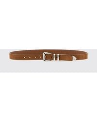 Brunello Cucinelli - Suede Calfskin Leather Belt With Buckle - Lyst