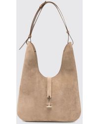 Tom Ford - Large Suede Shoulder Bag With An Adjustable Handle And Logo - Lyst
