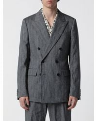 Dries Van Noten - Cotton And Lurex Linen Double-Breasted Blazer - Lyst