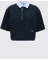 Stella McCartney Oversized Cotton Rugby Polo Shirt in Black | Lyst