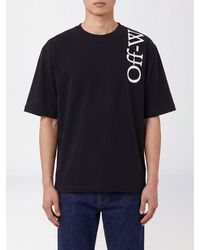 Off-White c/o Virgil Abloh - Contrast Logo Cotton T-Shirt With Dropped Shoulders - Lyst