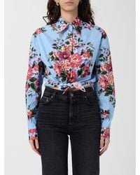 Dolce & Gabbana - Dolce &Amp Gabbana Cropped Poplin Shirt With Floral Print - Lyst