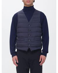 Herno - V-Neck Quilted Nylon Down Gilet With Button Closure - Lyst