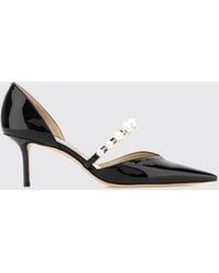 Jimmy Choo - Aurelie Patent Leather Pumps With Pearls And Stiletto Heel - Lyst