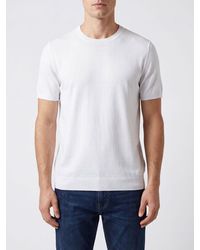 Kangra - Short-Sleeved Cotton Crewneck Sweater - Lyst