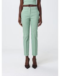 Pinko - Cropped Fit Linen Blend Trousers - Lyst