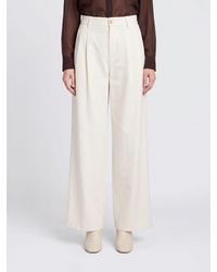 Jil Sander - High-Waisted Pleated Wide-Leg Cotton Shorts - Lyst
