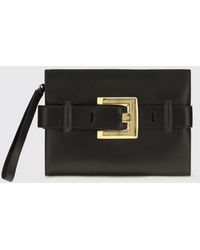 Balmain - Anthem Lambskin Leather Mini Bag With Buckle And Wrist Strap - Lyst