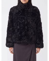 P.A.R.O.S.H. - High-Neck Shearling Coat P.A.R.O..H - Lyst