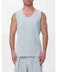Homme Plissé Issey Miyake - Homme Plissé Issey Miyake Pleated Technical Crêpe Tank Top With U-Neck - Lyst
