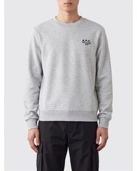 A.P.C. - Sudadera De Cuello Redondo De Algodón Orgánico Con Logo En Contraste En El Pecho - Lyst
