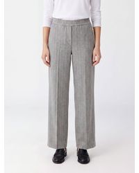 Brunello Cucinelli - Pinstripe Wide-Leg Wool Blend Trousers With Sequins - Lyst