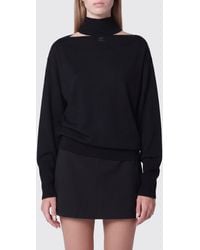 Courreges - Courr&Egrave	Ges Merino Wool Turtleneck Jumper With Cut-Out Detail And Tonal Logo - Lyst