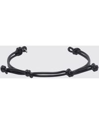 MM6 by Maison Margiela - Knot Detail Chrome-Plated Brass Bangle Bracelet - Lyst