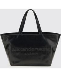 Alexander Wang - Leather Tote Bag With Tone-On-Tone Logo And Removable Strap - Lyst