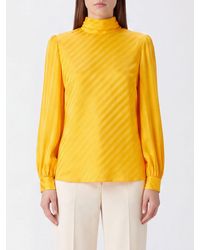 Valentino Garavani - Regimental Stripe Silk Blouse With Pussy-Bow Collar - Lyst