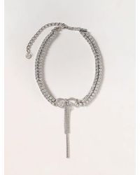 Self-Portrait - Bow And Crystal Embellished Brass Choker Necklace - Lyst