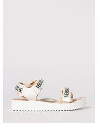 Versace Jeans Couture - Fabric Sandals With Printed Logo - Lyst