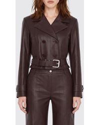 Patrizia Pepe - Short Faux Leather Biker Jacket With Lapel Collar - Lyst