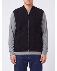 Universal Works - Wool Waistcoat With Bomber Collar And Patch Pockets - Lyst