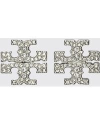 Tory Burch - Icon Pavé Crystal Stud Earrings - Lyst