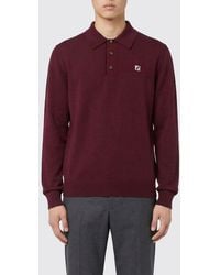 Fendi - Ff Logo Wool Knit Polo - Lyst