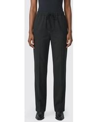 MM6 by Maison Margiela - Straight-Leg Wool And Cotton Trousers With Drawstring Waist - Lyst