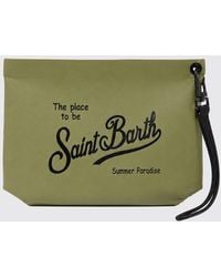 MC2 Saint Barth - Aline Pvc Pouch With A Contrasting Logo And Removable Handle - Lyst