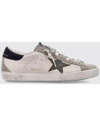 Golden Goose - Super-Star Distressed Cowhide Leather Sneakers With Contrast Logo - Lyst
