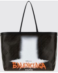 Balenciaga - Tote Select Large Coated Cotton Tote Bag With Printed Logo - Lyst