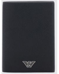 Emporio Armani - Saffiano Bifold Document Holder With Monogram And Logo - Lyst
