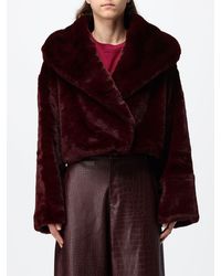 DISCLAIMER - Chaqueta Corta De Doble Botonadura De Pelo Sintético Con Cuello Marinero - Lyst