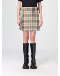 Burberry - Vintage Check Wool Mini Skirt - Lyst