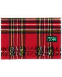 Barbour - Tartan Wool Scarf X Ganni - Lyst