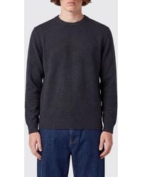 Drumohr - Pure Merino Wool Crewneck Jumper With Long Sleeves And Ribbed Trims - Lyst