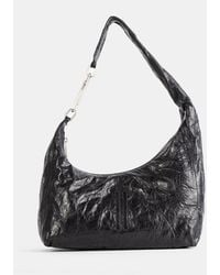 Rick Owens - Gemini Crinkled-Effect Leather Shoulder Bag With Asymmetrical Design - Lyst