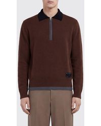 Marni - Long-Sleeve Pure Cashmere Knit Polo With Zip Closure - Lyst