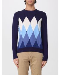 Ballantyne - Diamond Pattern Cotton And Cashmere Knit - Lyst