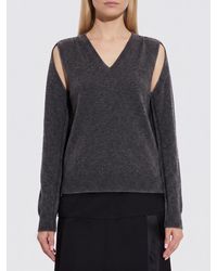 Jil Sander - V-Neck Pure Cashmere Jumper With Cut-Out Shoulders - Lyst